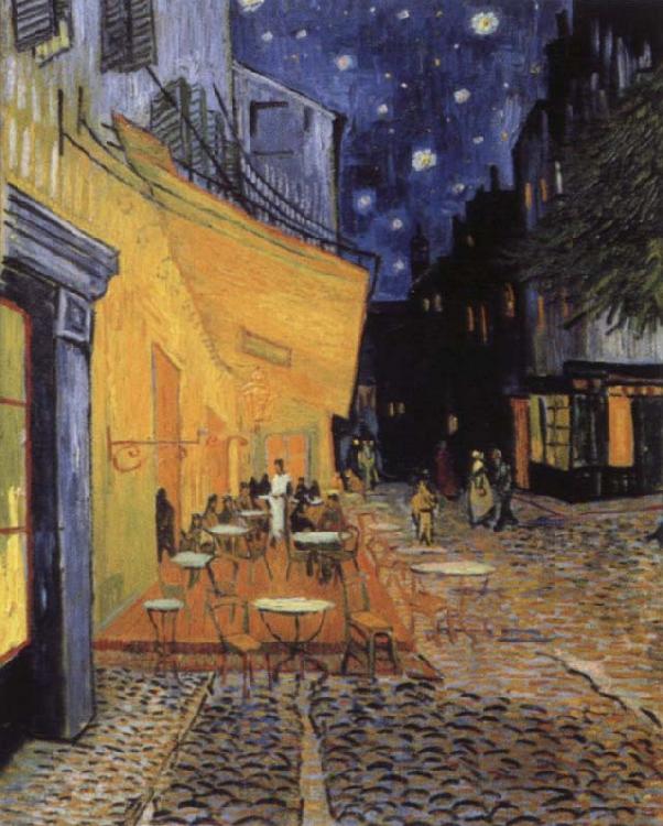 Vincent Van Gogh cafe terrace at the Place you forum in Arles in night Spain oil painting art